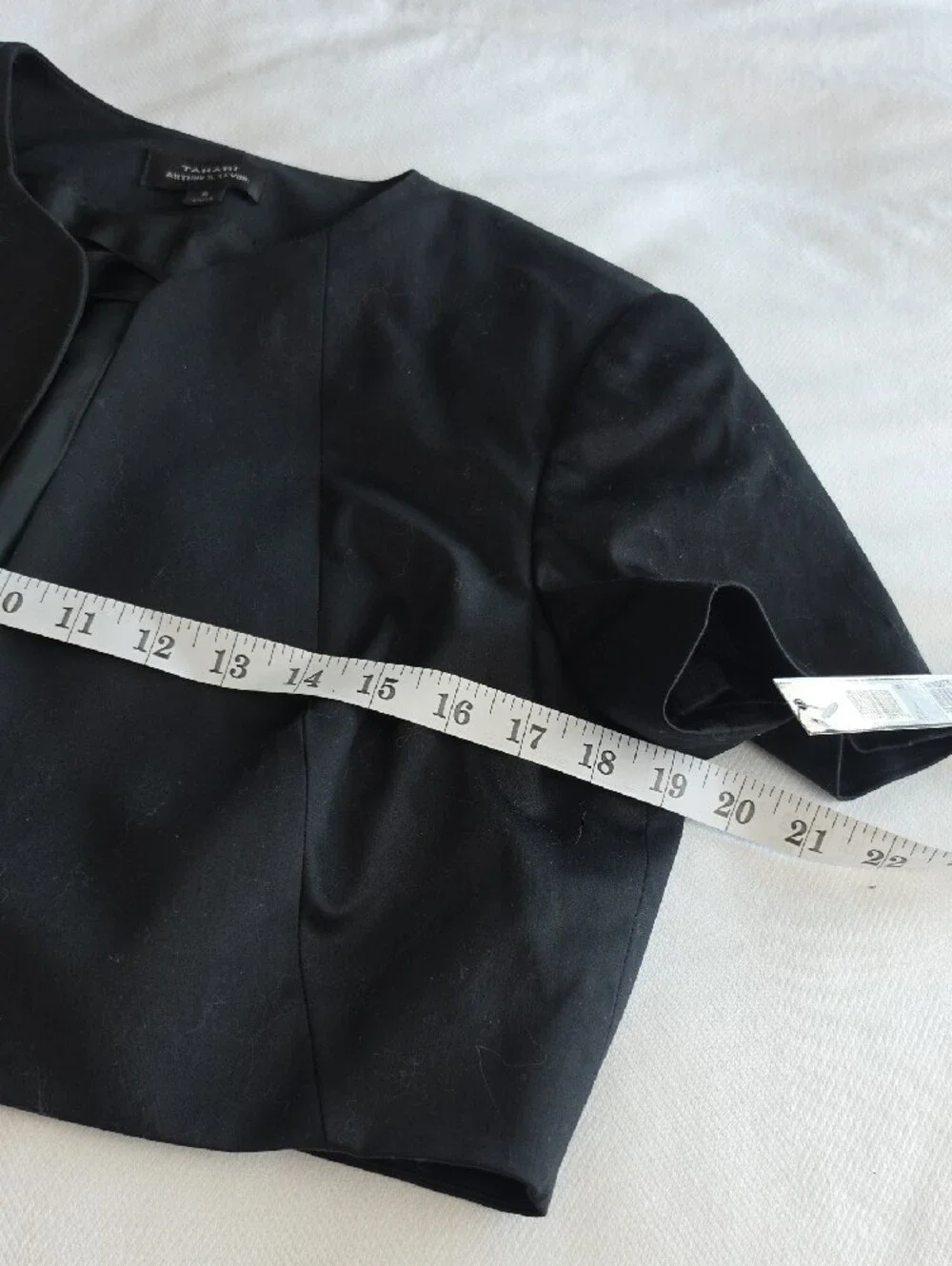 TAHARI ARTHUR S. LEVINE | Suzana Cropped Black Open Front Bolero Jacket NWT | 8